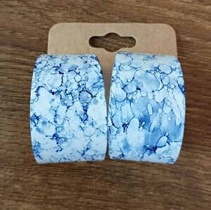 marble print earrings Hoops